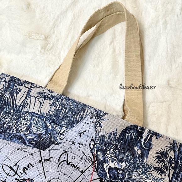 Christian Dior Around The World straw tote bag - Picture 4 of 9